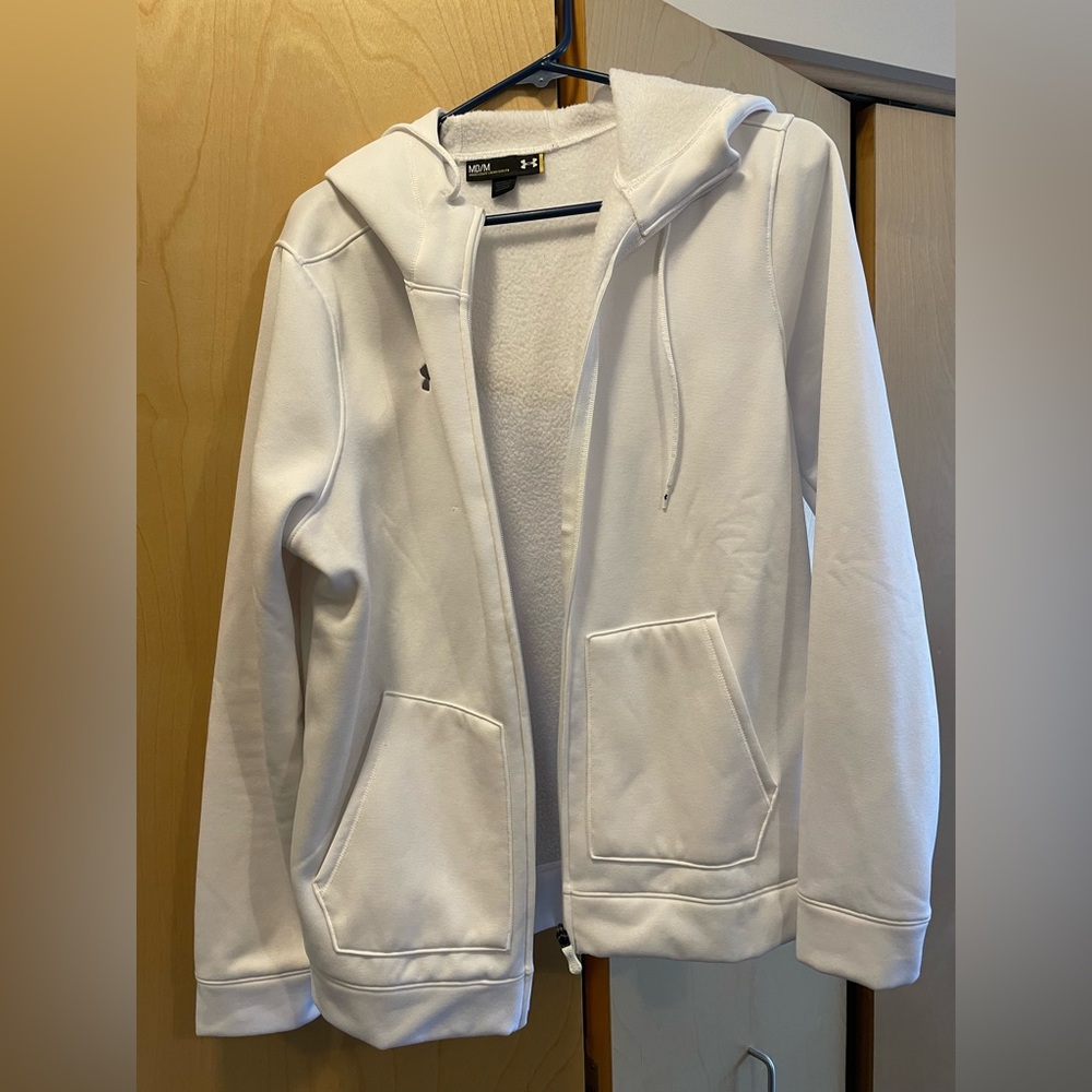 White Zip Up Under Armour Sweatshirt
